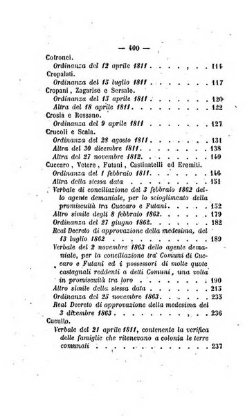 Bullettino delle ordinanze de' commissarj ripartitori de' demanj ex feudali e comunali nelle province napoletane in appendice degli atti eversivi della feudalita