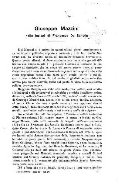 L'Italia moderna rivista dei problemi della vita italiana