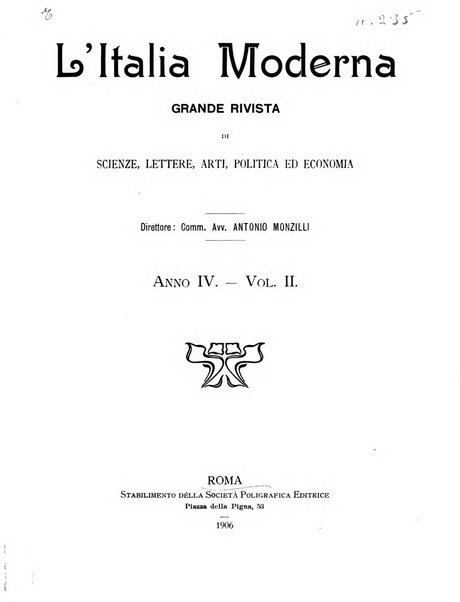 L'Italia moderna rivista dei problemi della vita italiana