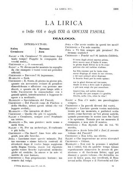 L'Italia moderna rivista dei problemi della vita italiana