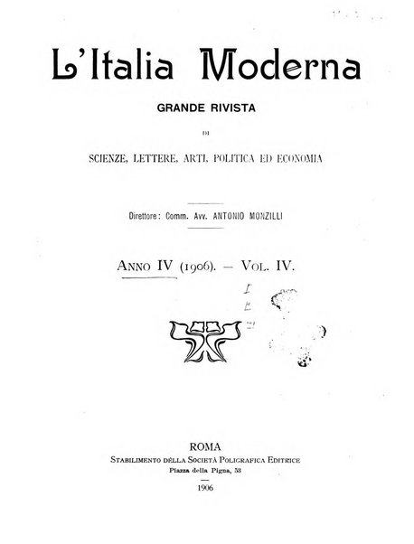 L'Italia moderna rivista dei problemi della vita italiana