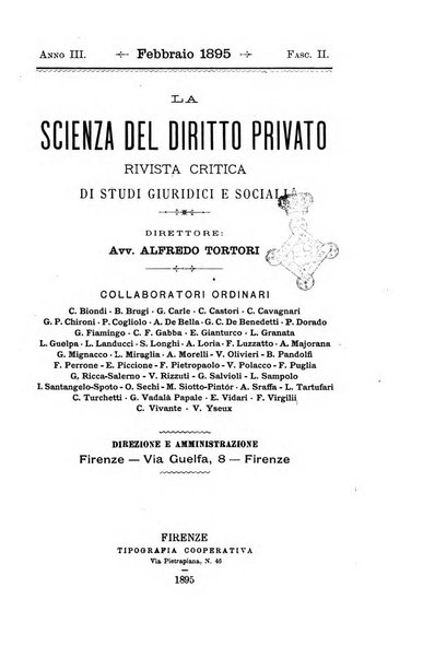 La scienza del diritto privato rivista critica di filosofia giuridica, legislazione e giurisprudenza