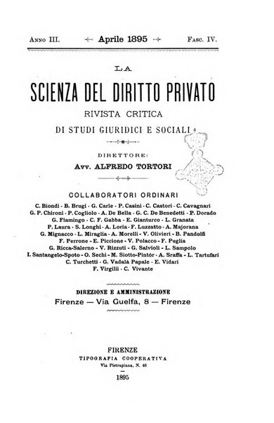 La scienza del diritto privato rivista critica di filosofia giuridica, legislazione e giurisprudenza