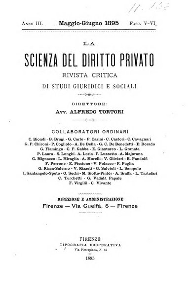 La scienza del diritto privato rivista critica di filosofia giuridica, legislazione e giurisprudenza