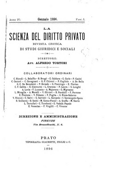 La scienza del diritto privato rivista critica di filosofia giuridica, legislazione e giurisprudenza