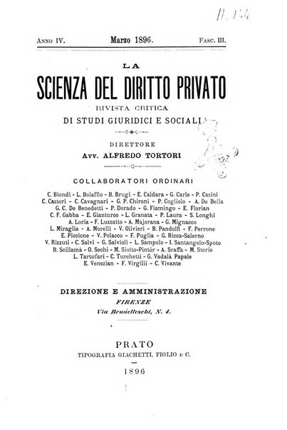 La scienza del diritto privato rivista critica di filosofia giuridica, legislazione e giurisprudenza