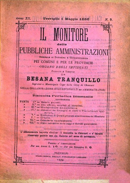 [l monitore delle pubbliche amministrazioni giornale di dottrina e giurisprudenza pei comuni e per le provincie del Regno