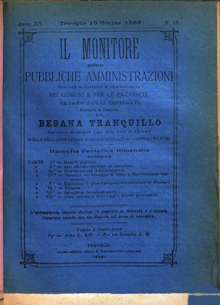 [l monitore delle pubbliche amministrazioni giornale di dottrina e giurisprudenza pei comuni e per le provincie del Regno