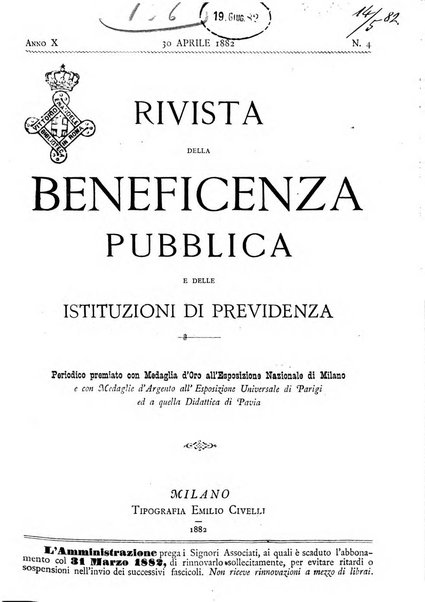 Rivista della beneficenza pubblica e delle istituzioni di previdenza