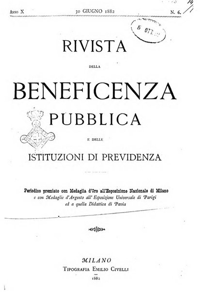 Rivista della beneficenza pubblica e delle istituzioni di previdenza