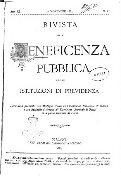 Rivista della beneficenza pubblica e delle istituzioni di previdenza