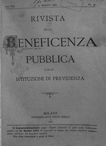 Rivista della beneficenza pubblica e delle istituzioni di previdenza