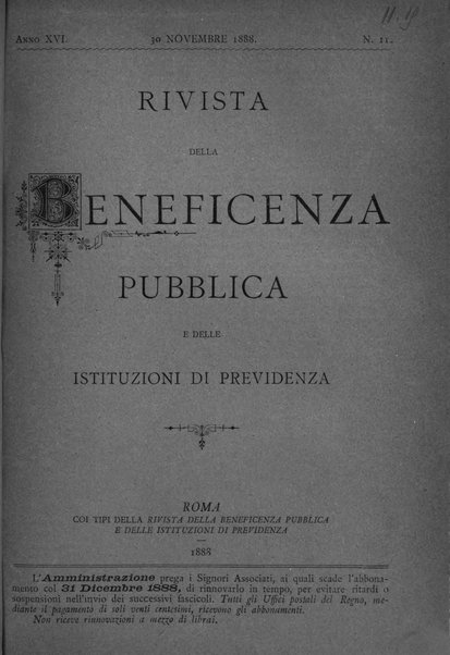 Rivista della beneficenza pubblica e delle istituzioni di previdenza