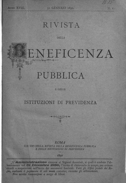 Rivista della beneficenza pubblica e delle istituzioni di previdenza