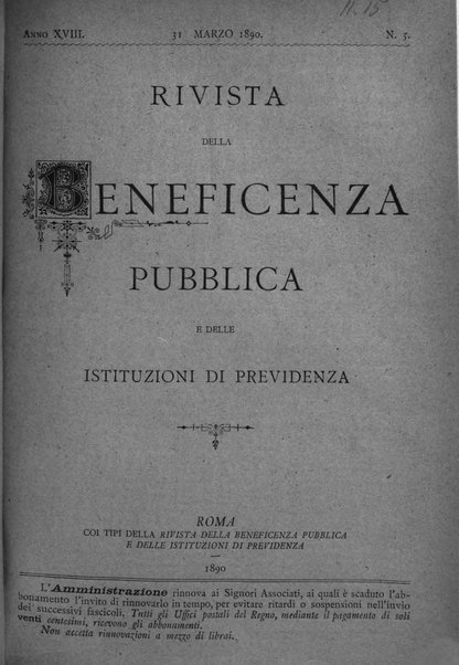 Rivista della beneficenza pubblica e delle istituzioni di previdenza