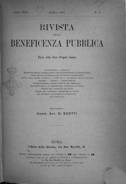 Rivista della beneficenza pubblica e delle istituzioni di previdenza