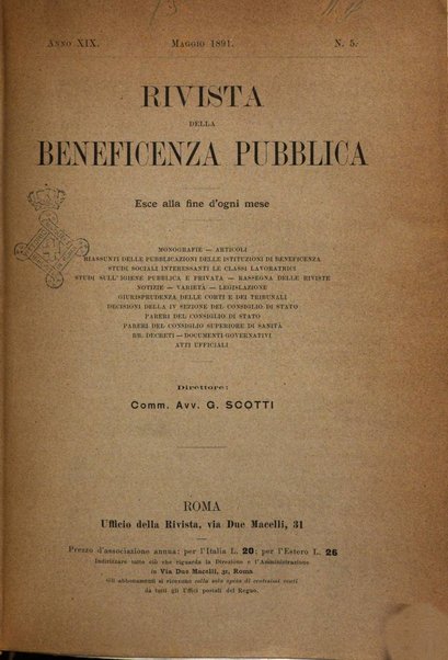 Rivista della beneficenza pubblica e delle istituzioni di previdenza