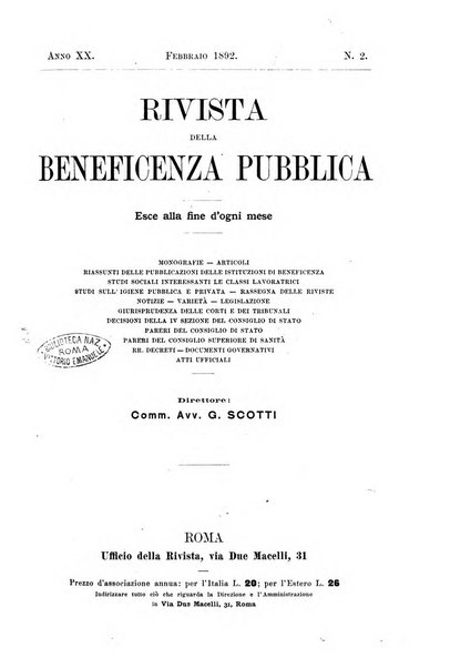 Rivista della beneficenza pubblica e delle istituzioni di previdenza