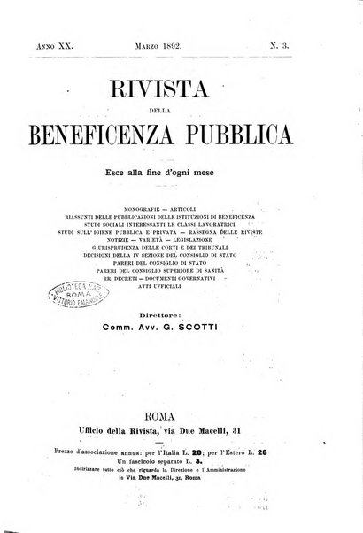 Rivista della beneficenza pubblica e delle istituzioni di previdenza