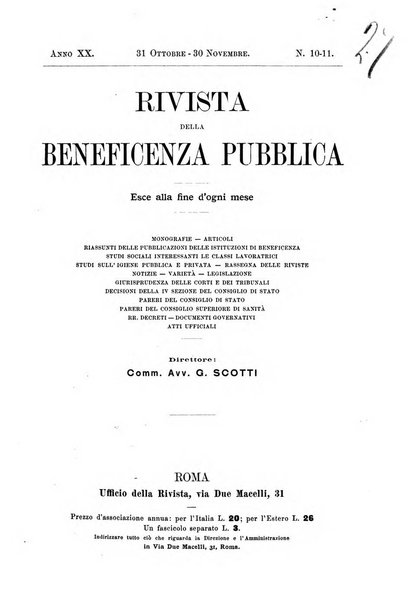 Rivista della beneficenza pubblica e delle istituzioni di previdenza