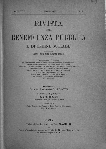 Rivista della beneficenza pubblica e delle istituzioni di previdenza