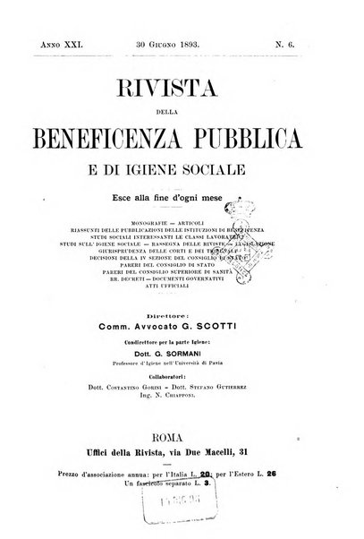 Rivista della beneficenza pubblica e delle istituzioni di previdenza