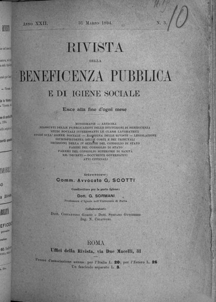 Rivista della beneficenza pubblica e delle istituzioni di previdenza