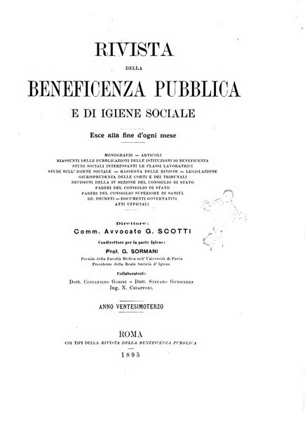 Rivista della beneficenza pubblica e delle istituzioni di previdenza