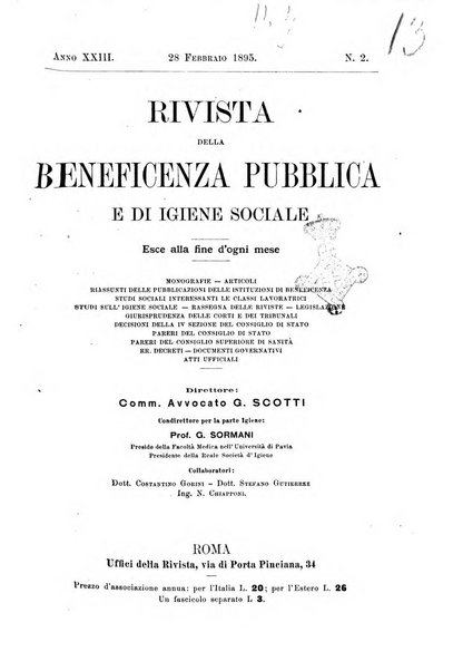 Rivista della beneficenza pubblica e delle istituzioni di previdenza