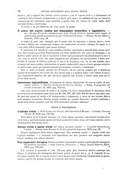 Il codice di procedura penale illustrato articolo per articolo ... secondo supplemento alla Rivista Penale