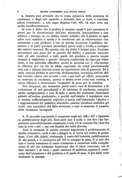 Il codice di procedura penale illustrato articolo per articolo ... secondo supplemento alla Rivista Penale