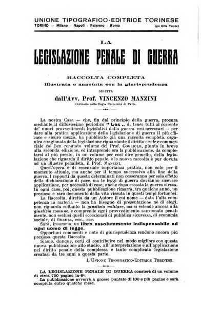 Il codice di procedura penale e i codici penali militari. Procedura secondo supplemento alla Rivista Penale