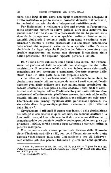 Il codice di procedura penale e i codici penali militari. Procedura secondo supplemento alla Rivista Penale