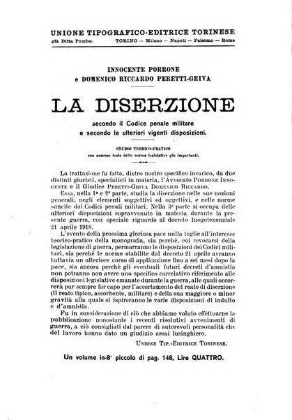 Il codice di procedura penale e i codici penali militari. Procedura secondo supplemento alla Rivista Penale