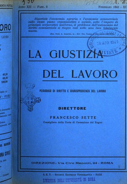 La giustizia del lavoro periodico mensile di Diritto e giurisprudenza del lavoro