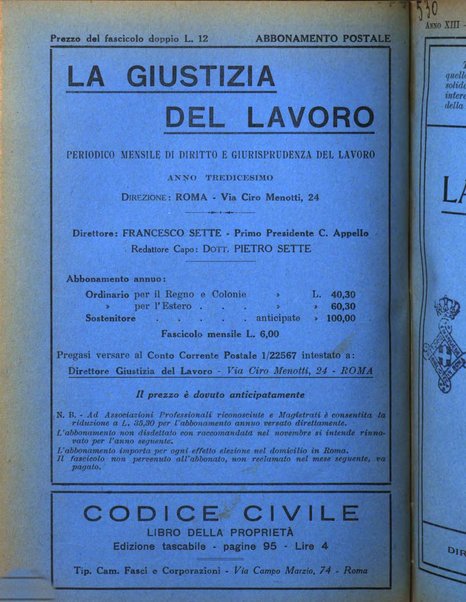 La giustizia del lavoro periodico mensile di Diritto e giurisprudenza del lavoro