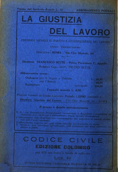 La giustizia del lavoro periodico mensile di Diritto e giurisprudenza del lavoro