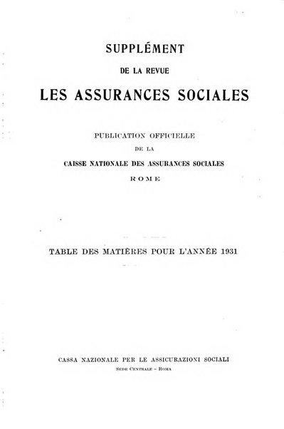 Les assurances sociales