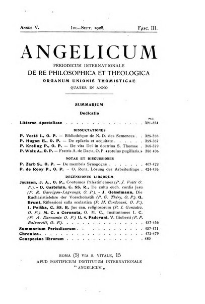 Angelicum periodicum trimestre