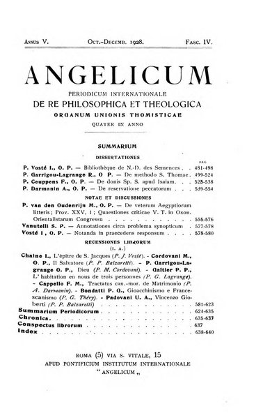 Angelicum periodicum trimestre