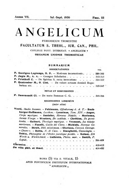Angelicum periodicum trimestre