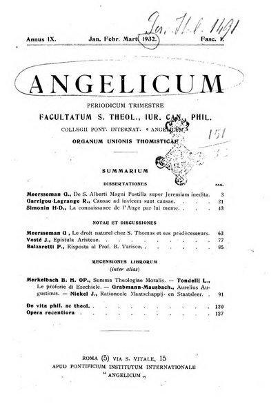 Angelicum periodicum trimestre