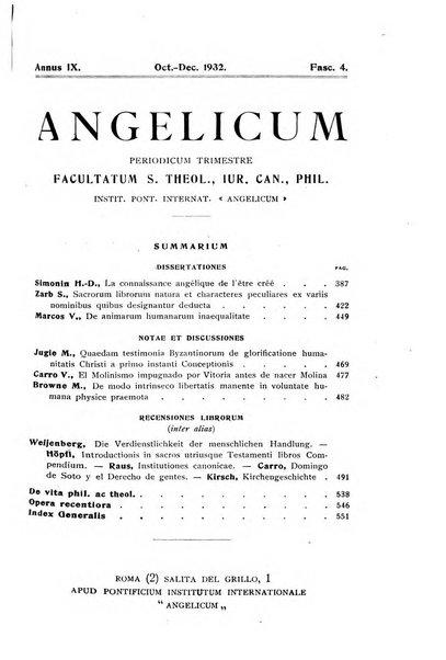 Angelicum periodicum trimestre