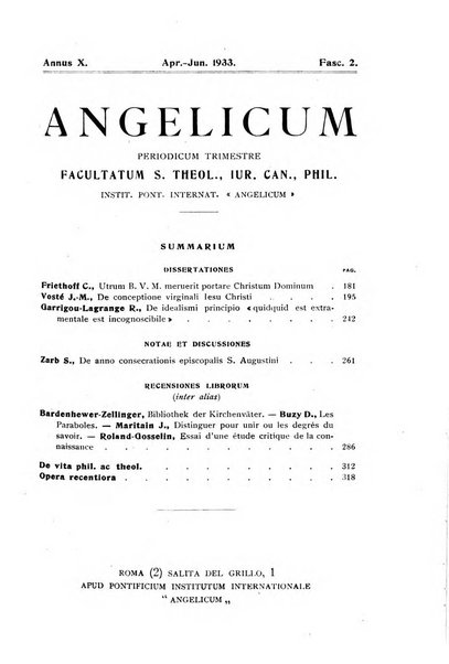 Angelicum periodicum trimestre