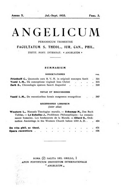 Angelicum periodicum trimestre