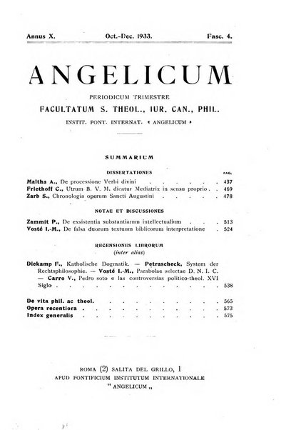 Angelicum periodicum trimestre