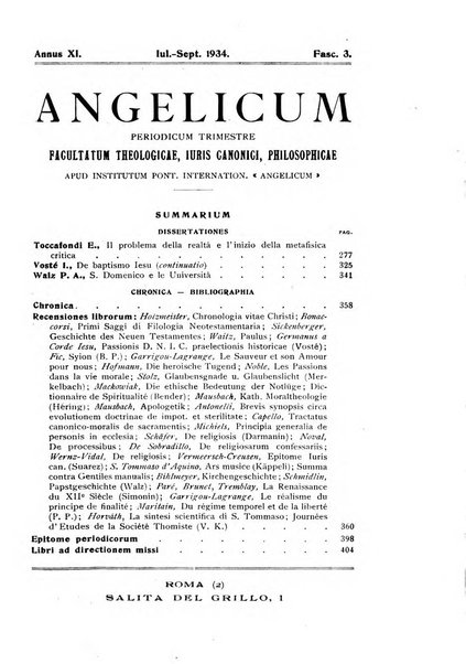 Angelicum periodicum trimestre