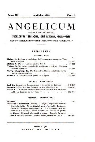 Angelicum periodicum trimestre