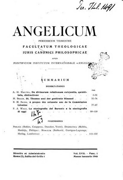 Angelicum periodicum trimestre