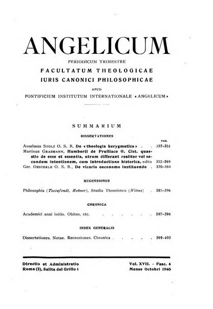 Angelicum periodicum trimestre